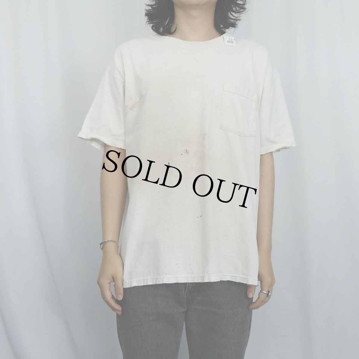 画像2: 2000's anvil 無地 ポケットTシャツ XL (2)