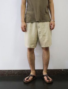 画像2: 90's〜 NAUTICA "CABIN" 2タック リネンショーツ W34 (2)