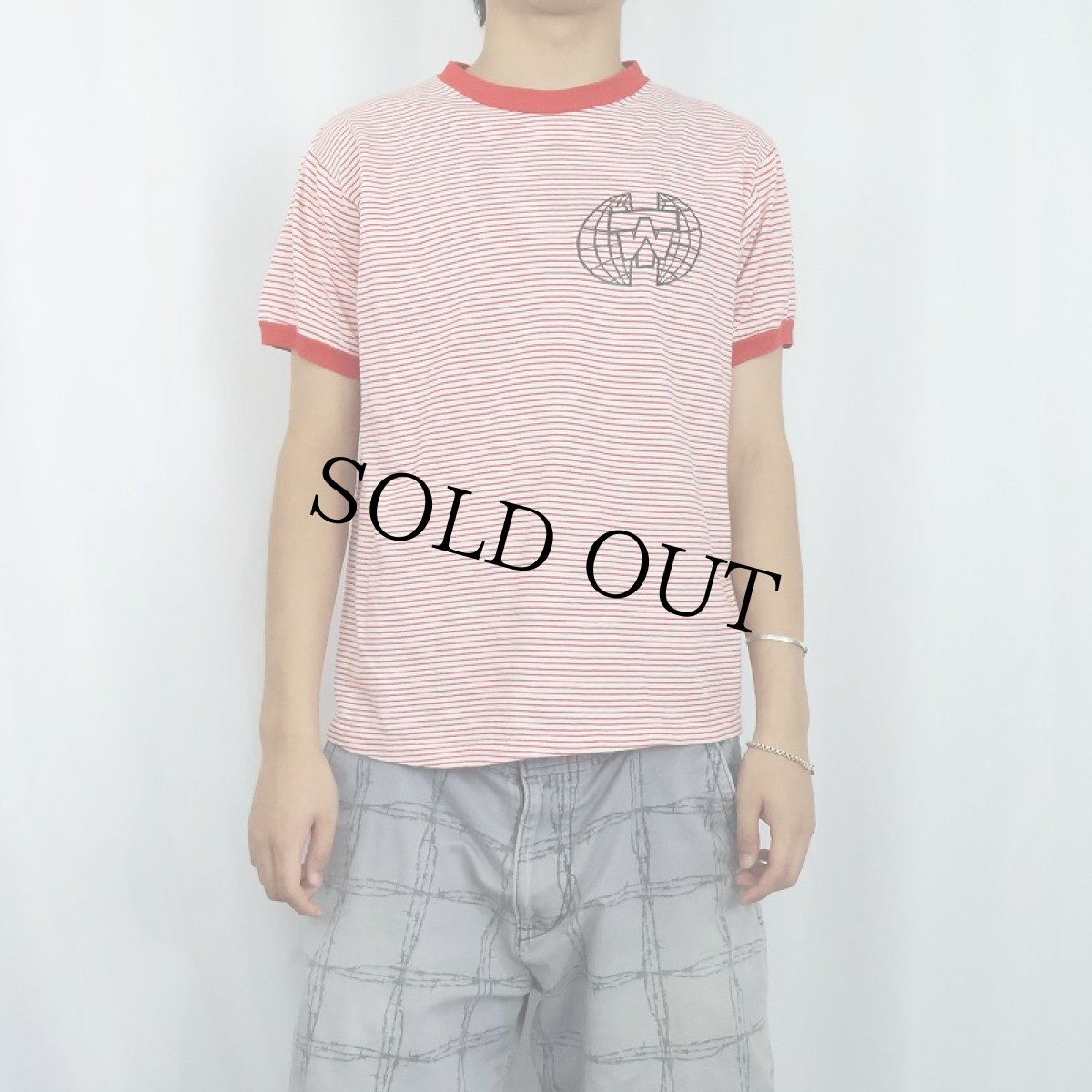 画像3: 70〜80's USA製 "TOUR WEST INC" ボーダー柄 ラバープリントリンガーTシャツ L (3)