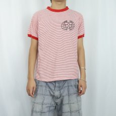 画像3: 70〜80's USA製 "TOUR WEST INC" ボーダー柄 ラバープリントリンガーTシャツ L (3)