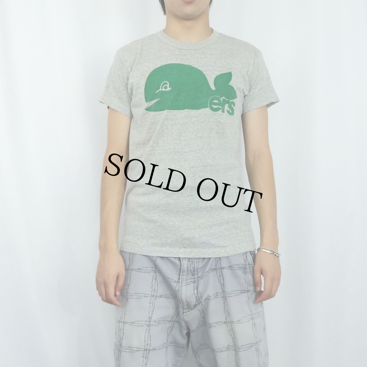画像2: 70〜80's Champion バータグ USA製 "Whalers" 染み込みプリントTシャツ L (2)