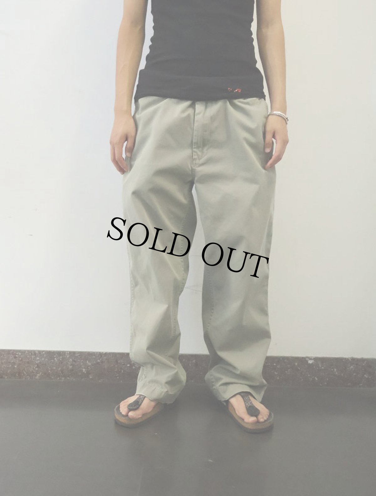 画像2: POLO Ralph Lauren サイドアジャスタ付き コットンチノトラウザーズ W38 (2)