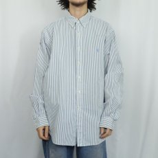 画像2: Ralph Lauren "CLASSIC FIT" ストライプ柄 コットンボタンダウンシャツ SIZE18 (2)