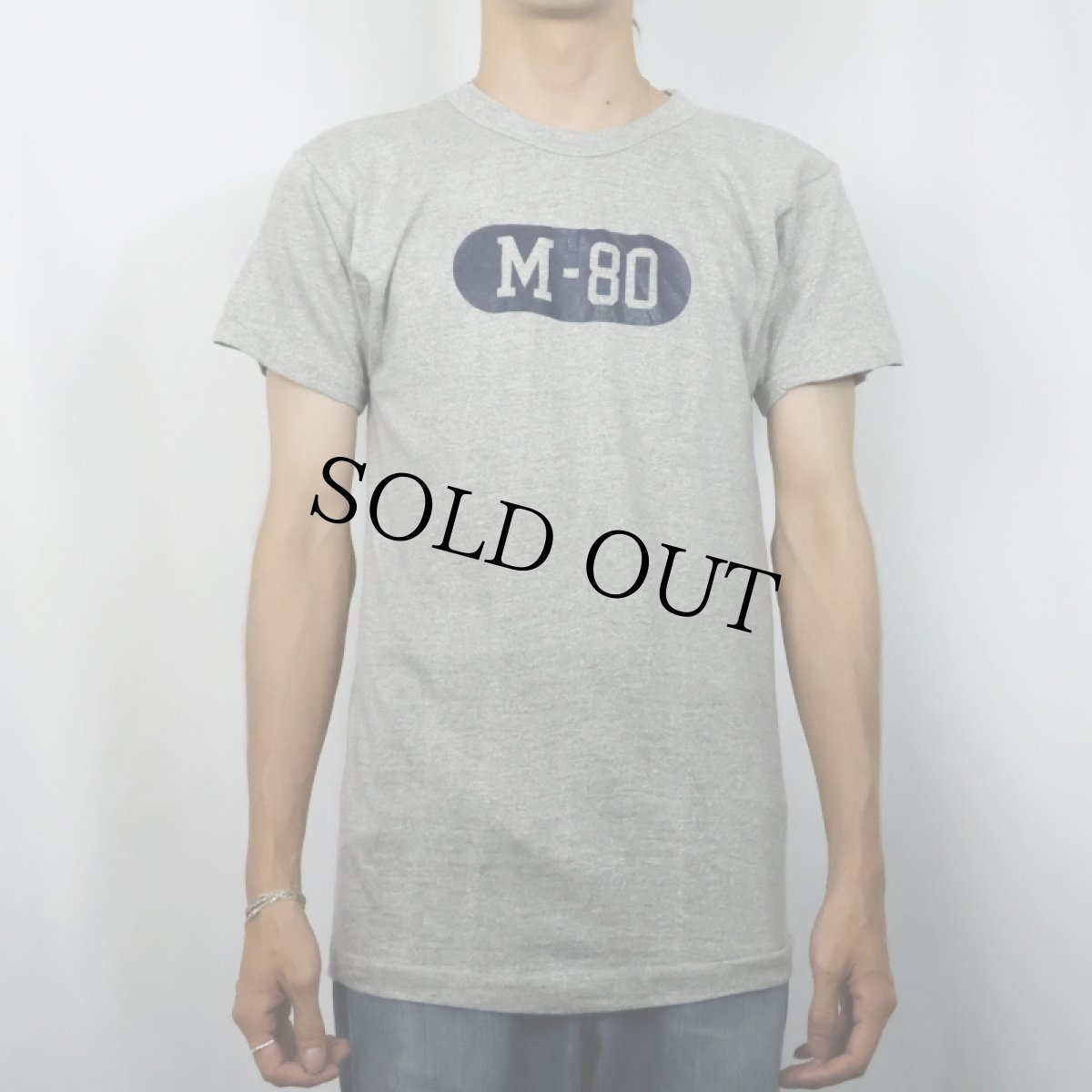 画像2: 70〜80's Champion バータグ USA製 88/12 "M-80" ラバープリントTシャツ M (2)