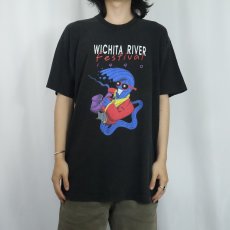 画像2: 90's Wichita River Festival USA製 フェスティバルプリントTシャツ BLACK XL (2)