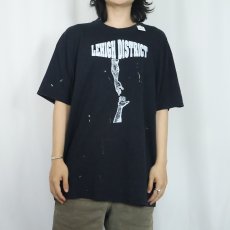 画像3: "LEHIGH DISTRICT" フロッキープリントTシャツ BLACK XL (3)