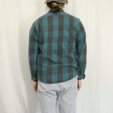 画像3: 90's DAKOTA バッファローチェック柄 ヘビーネルシャツ M (3)