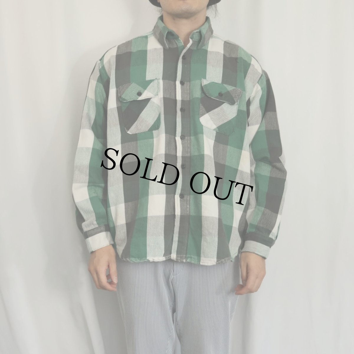 画像2: 70〜80's FIVE BROTHER USA製 ブロックチェック柄 ヘビーネルシャツ 2XL (2)