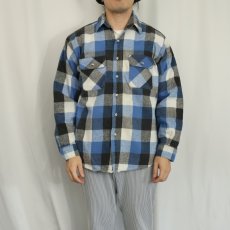 画像2: 70〜80's FIVE BROTHER USA製 ブロックチェック柄 ヘビーネルシャツ L (2)