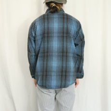 画像3: 80's OSHKOSH オンブレーチェック柄 ヘビーネルシャツ L (3)