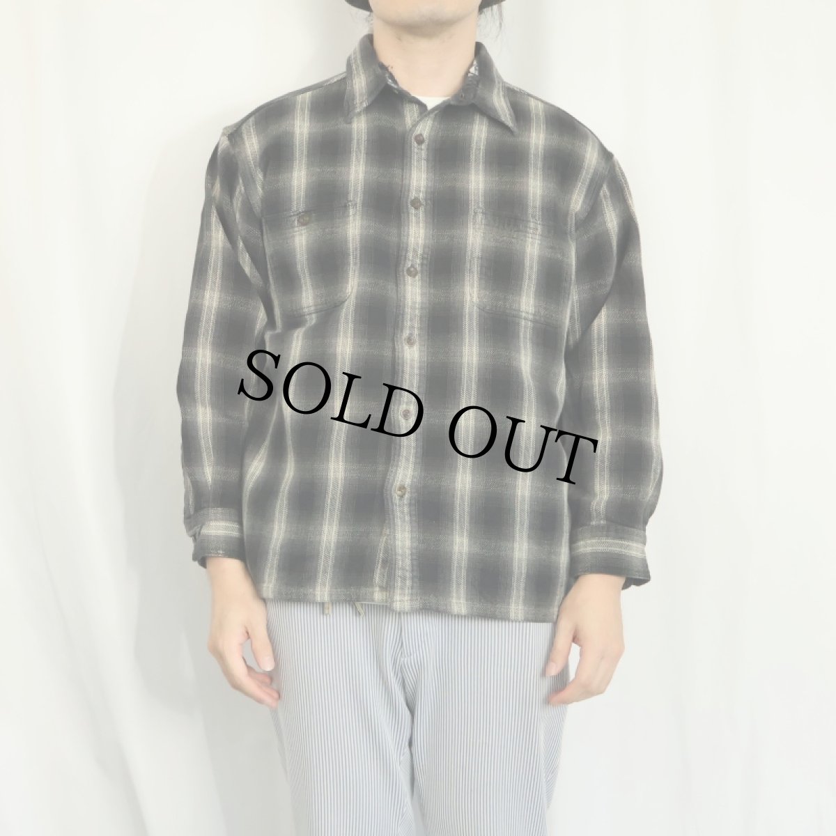 画像2: ST. JOHN'S BAY オンブレーチェック柄 ヘビーネルシャツ XL (2)