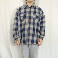 画像2: 70〜80's FIVE BROTHER USA製 ブロックチェック柄 ヘビーネルシャツ 2XL (2)