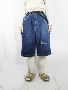 画像2: WU WEAR デニムペインターショーツ W37 (2)
