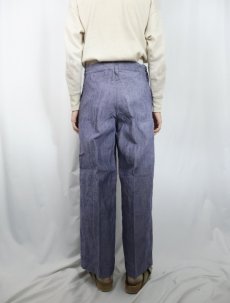 画像3: 50〜60's FRENCH MILITARY リネンセーラーパンツ "ワンウォッシュ" DEADSTOCK 【W33 L28】 (3)