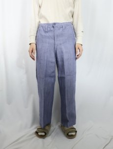画像2: 50〜60's FRENCH MILITARY リネンセーラーパンツ "ワンウォッシュ" DEADSTOCK 【W32 L28】 (2)