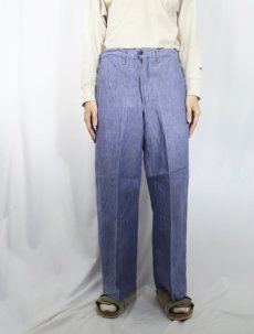 画像2: 50〜60's FRENCH MILITARY リネンセーラーパンツ "ワンウォッシュ" DEADSTOCK 【W33 L28】 (2)
