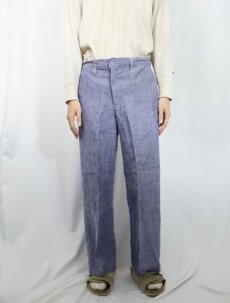 画像2: 50〜60's FRENCH MILITARY リネンセーラーパンツ "ワンウォッシュ" DEADSTOCK 【W31 L28】 (2)