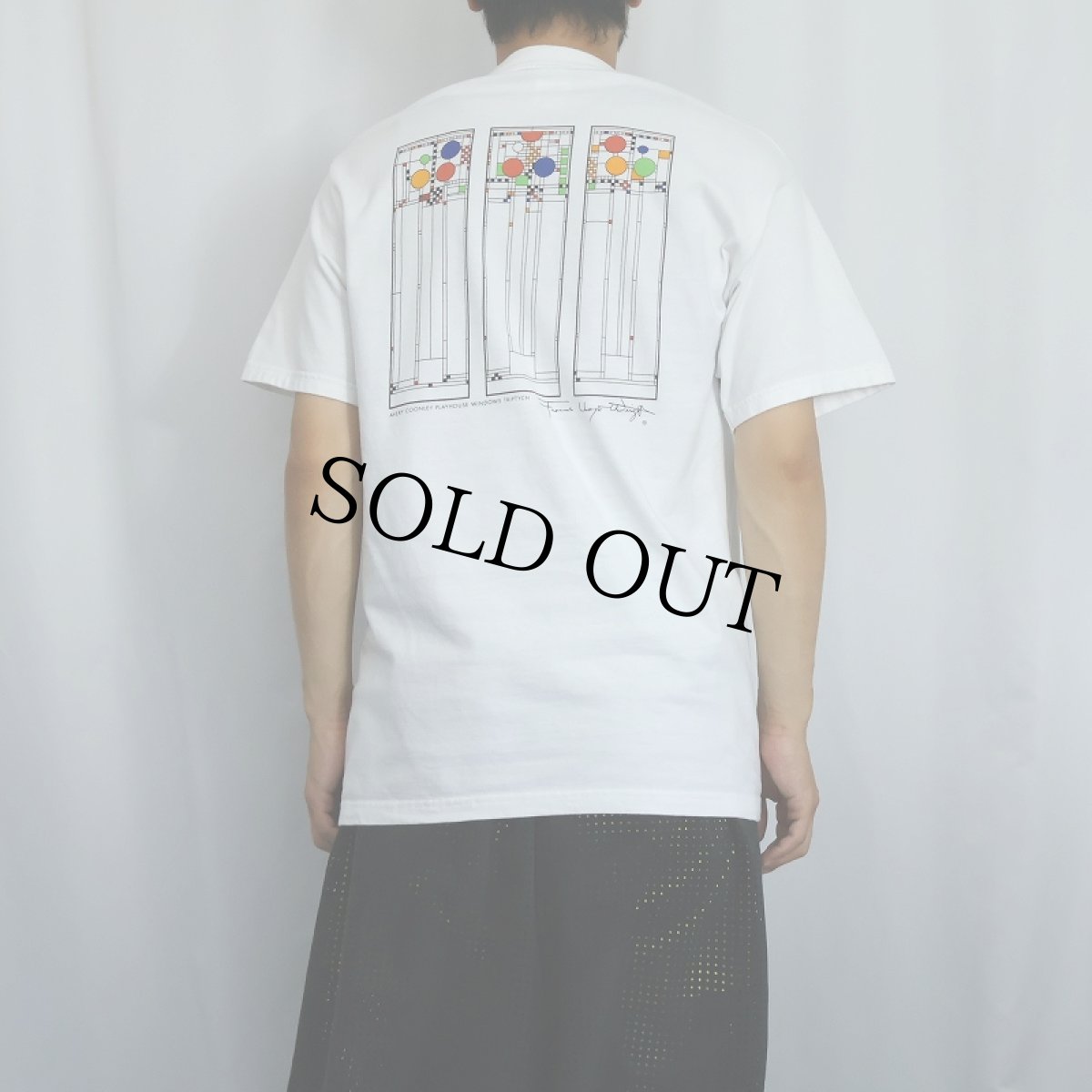 画像4: Frank Lloyd Wright 建築家 アートプリントTシャツ M (4)