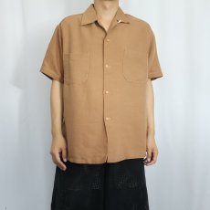 画像2: 〜60's Riviera リネン混オープンカラーシャツ L (2)