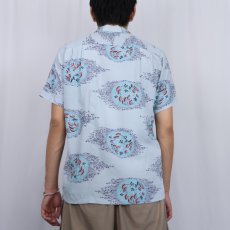 画像3: 50's DUKE KAHANAMOKU オールオーバーパターン レーヨンアロハシャツ S (3)