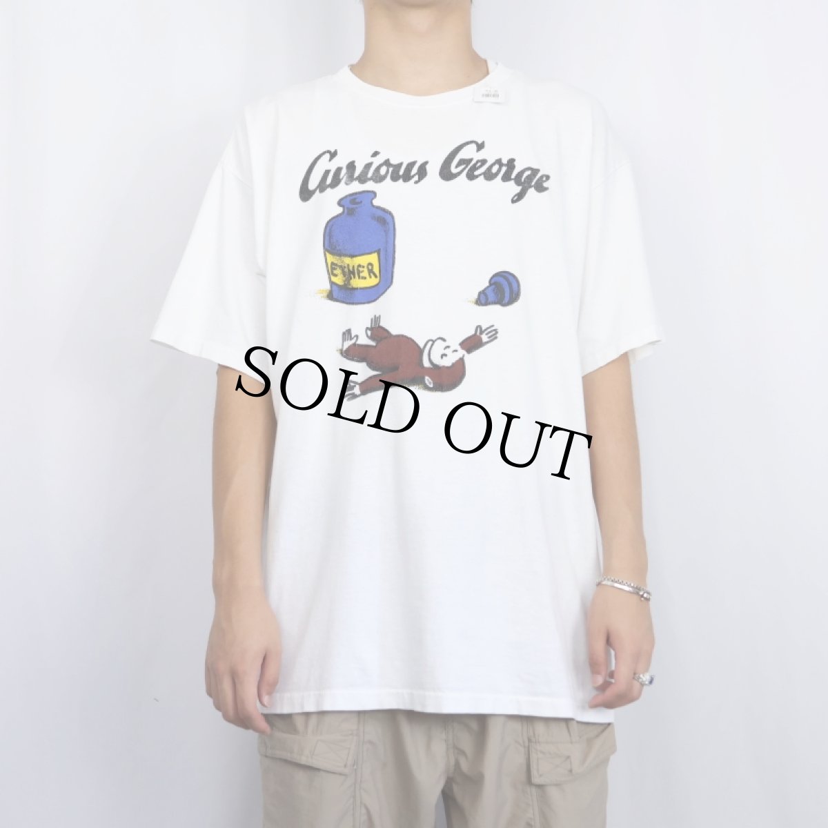 画像2: 90's Curious George USA製 キャラクタープリントTシャツ XL (2)
