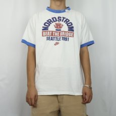 画像2: 90's USA製 "Nordstrom Beat the Bridge Run" マラソンイベント プリントリンガーTシャツ XL (2)