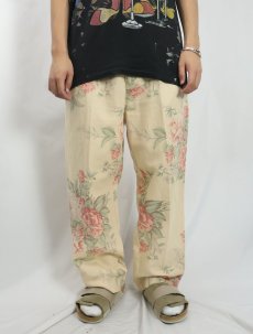画像2: LAUREN Ralph Lauren 花柄 リネン×コットンパンツ W35 (2)