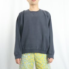 画像2: 90's GAP 前V 無地スウェット BLACK XL (2)
