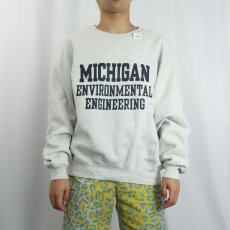 画像2: 90's RUSSELL ATHLETIC HIGH COTTON USA製 "MICHIGAN" 前V プリントスウェット XL (2)