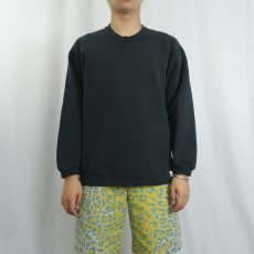 画像2: 90's RUSSELL ATHLETIC USA製 無地スウェット BLACK L (2)