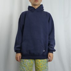 画像2: 90's RUSSELL ATHLETIC USA製 無地スウェットフーディー NAVY XXL (2)