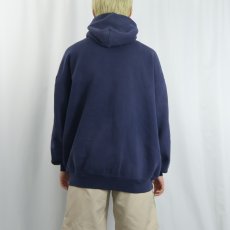 画像3: 90's RUSSELL ATHLETIC USA製 無地スウェットフーディー NAVY XXL (3)