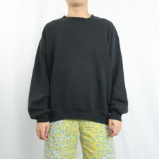 画像2: 90's RUSSELL ATHLETIC USA製 前V 無地スウェット BLACK XL (2)