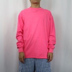 画像2: 90's SUNBELT USA製 ネオンカラー 無地ロンT (2)