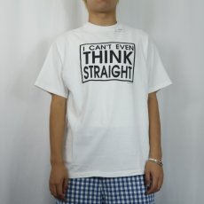 画像2: 90's USA製 "I CAN'T EVEN THINK STRAIGHT" プリントTシャツ L (2)