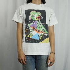 画像2: 90's Pablo Picasso "Girl with a Boat" アートプリントTシャツ (2)