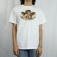 画像2: 90's Raffaello USA製 "二人の天使" アートプリントTシャツ M (2)