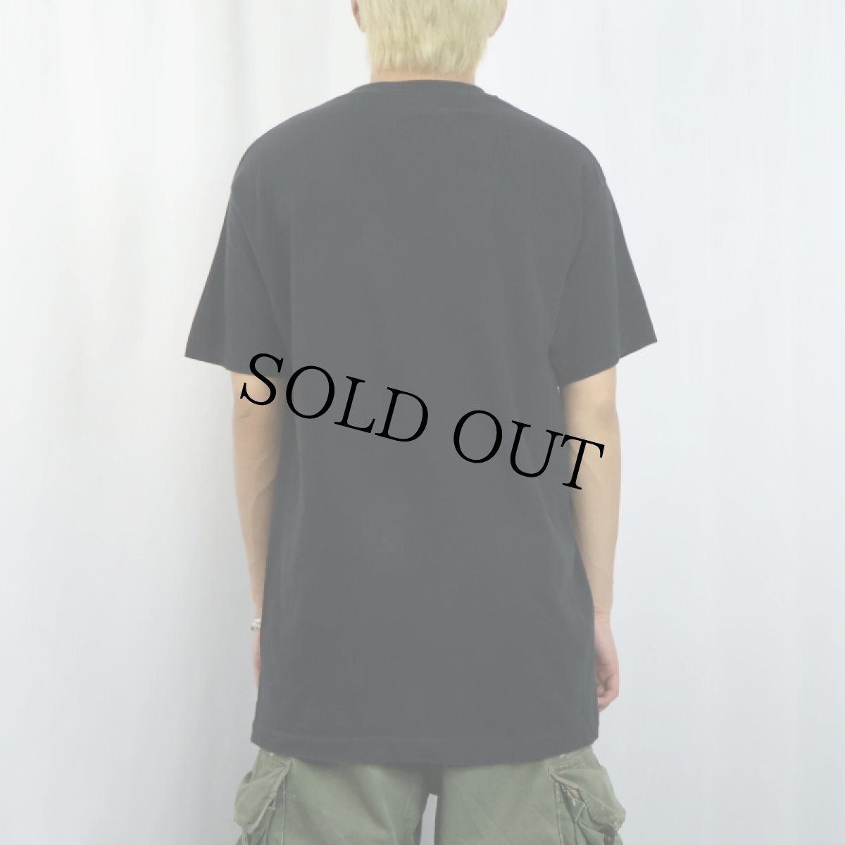 画像3: 90's BVD USA製 無地 ポケットTシャツ BLACK L (3)