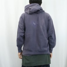 画像3: 80's Champion REVERSE WEAVE トリコタグ USA製 "RUTGERS" ラバープリント フェードスウェットフーディー L (3)