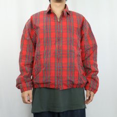 画像2: POLO Ralph Lauren ポニー無し チェック柄 裏フリース コットンスイングトップ M (2)