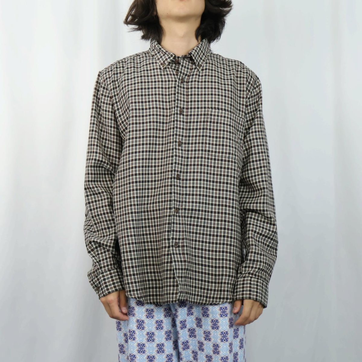画像2: PENDLETON チェック柄 ウールボタンダウンシャツ XL (2)
