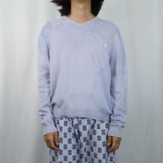 画像2: POLO Ralph Lauren Vネック ピマコットンニットセーター L (2)