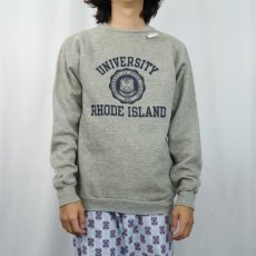 画像2: 80's USA製 "UNIVERSITY RHODE ISLAND" プリントラグランスウェット XL (2)