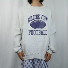 画像2: 90's RUSSELL ATHLETIC USA製 "COLLEGE VIEW FOOTBALL" 前V プリントスウェット XXL (2)