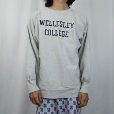 画像2: 90's Champion REVERSE WEAVE USA製 "WELLESLEY COLLEGE" プリントスウェット L (2)