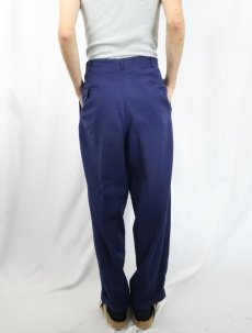 画像3: 50〜60's 2タック ウールスラックス NAVY W32 (3)