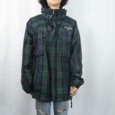 画像2: 90's POLO SPORT Ralph Lauren ブラックウォッチチェック柄 ライトシェル マウンテンパーカー L (2)