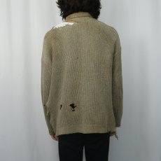 画像5: 〜40's ショールカラー ウールニットカーディガン (5)
