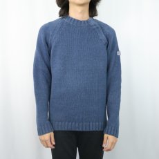 画像2: SAINT JAMES インディゴ アクリル×コットンニットセーター (2)
