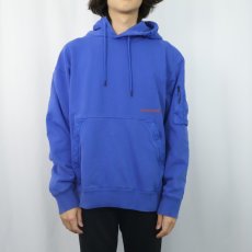 画像2: NIKE AIR JORDAN ナイロン切り替え スウェットフーディー L (2)